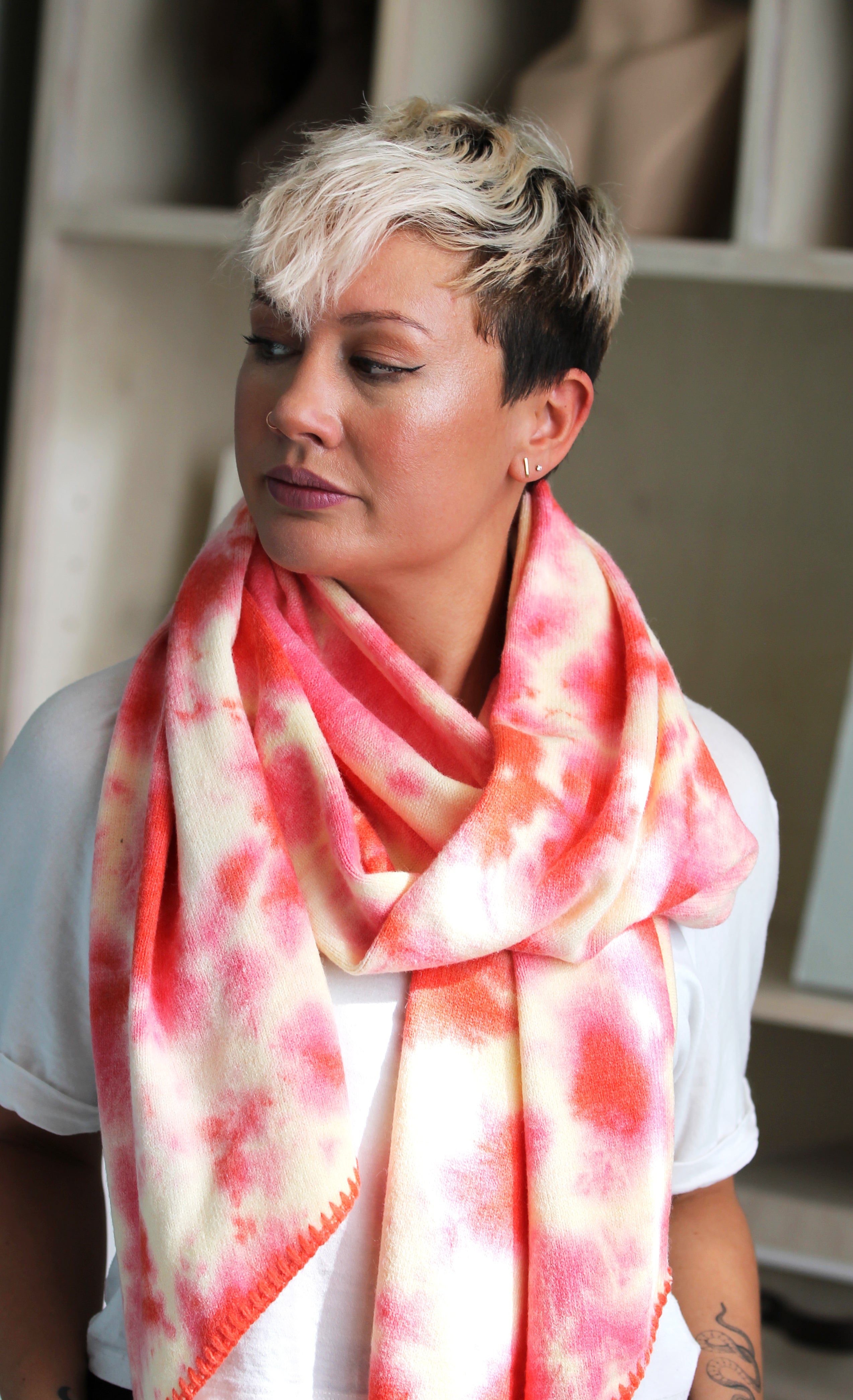 CC Exclusive Tie Dye Bufanda Naranja