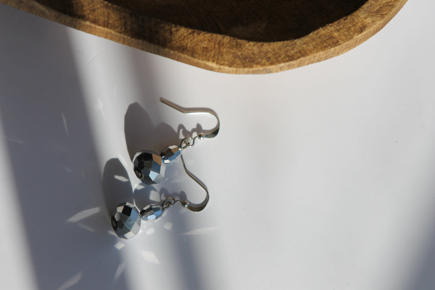 Gray Disco Ball Earrings