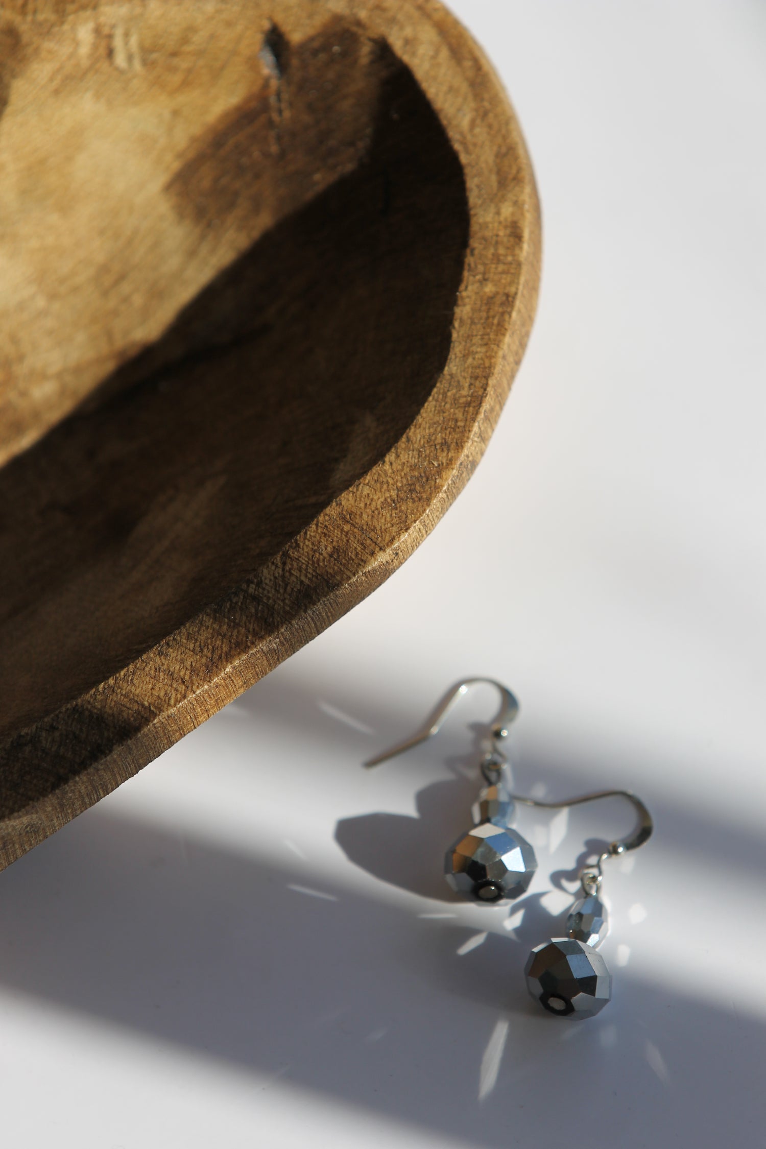 Gray Disco Ball Earrings