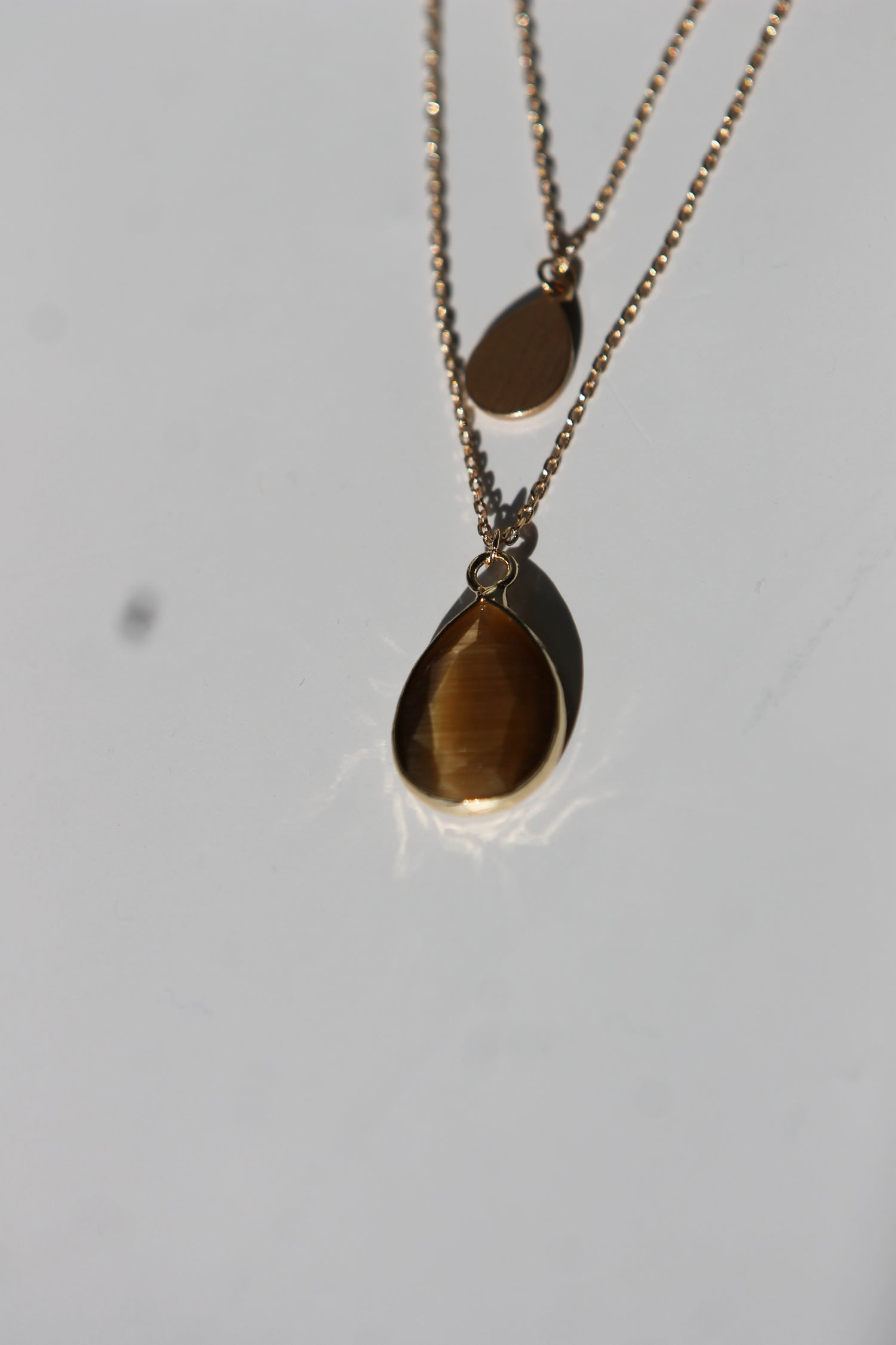Double Layered Gold Crystal Necklace