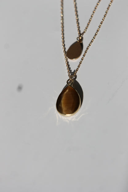 Double Layered Gold Crystal Necklace